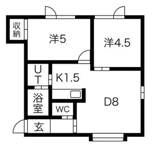 ライフコート西野B【2階】の間取り