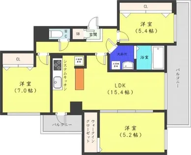 メゾン・クー・ドゥ・クールⅦ【5階】の間取り