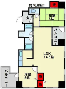 門司港レトロハイマート【12階】の間取り