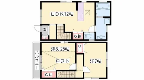 兵庫県姫路市増位本町1丁目【テラスハウス】の間取り