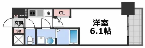 ファーストフィオーレ京橋ノワール【6階】の間取り