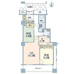 OAPレジデンスタワー東館【1304号室】の間取り