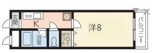 ワンルーム上大野【307号室】の間取り