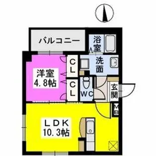 キャバーン愛宕【1階】の間取り