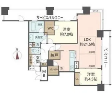 シティタワー堀江【27階】の間取り