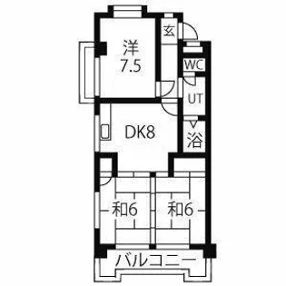 ラフォーレ二城【1階】の間取り