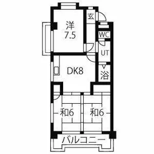 ラフォーレ二城【103号室】の間取り
