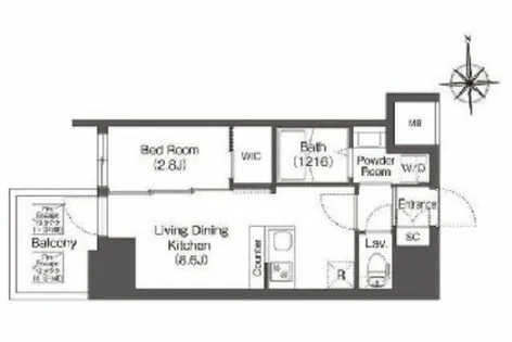 コンフォリア・リヴ北浜平野町【202号室】の間取り