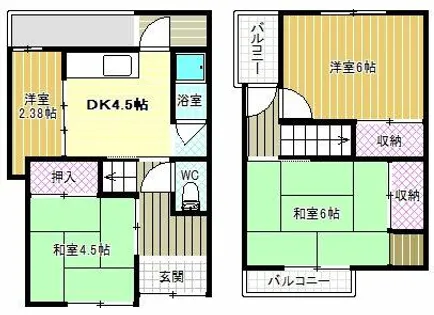 大阪府羽曳野市島泉7丁目【一戸建】の間取り