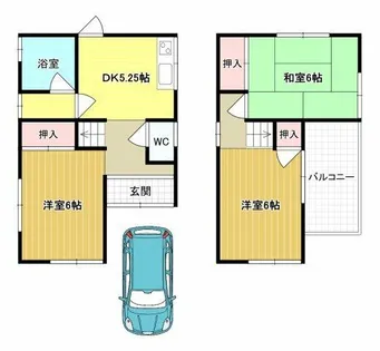 大阪府柏原市旭ケ丘3丁目【一戸建】の間取り
