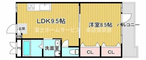 長居パークハイツ【408号室】の間取り
