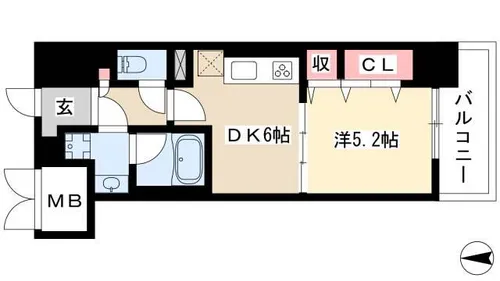 ジェネラーダ【206号室】の間取り