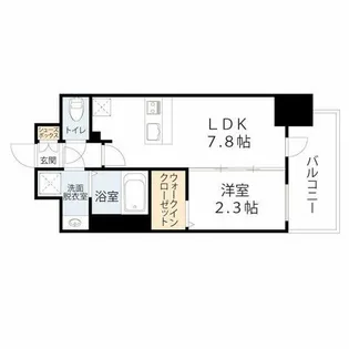 ファステート難波ミライズ【3階】の間取り