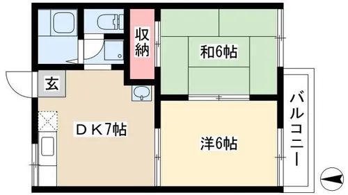 フォーブル鈍池【201号室】の間取り