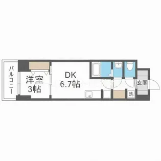 スペーシア日本橋東【13階】の間取り