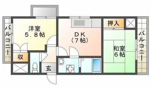 パールハイツ霞ヶ丘【3階】の間取り
