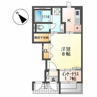 アムール香椎駅前Ⅱ【1階】の間取り