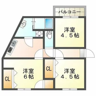 ラムール東垂水【4階】の間取り
