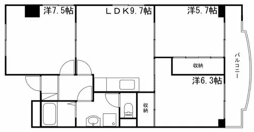 リッチウォーク佃町【7階】の間取り