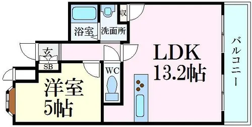 ネオクオーツ幸 弐番館【4階】の間取り