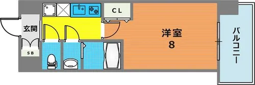 LIVIAZ KOBE SOLEIL【611号室】の間取り