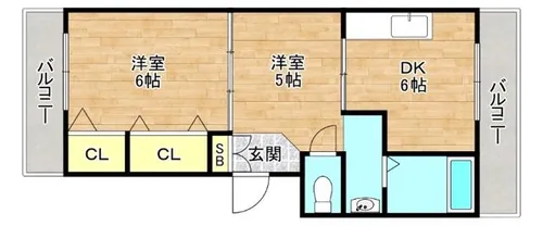 大阪府守口市滝井元町2丁目【マンション】の間取り