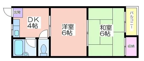 ナチュラル遠里小野【4階】の間取り