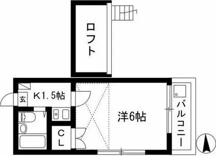 シーズンコート築地口Ⅱ【2階】の間取り