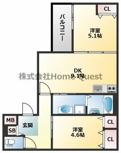 ルクレール大蓮Ⅰ【301号室】の間取り