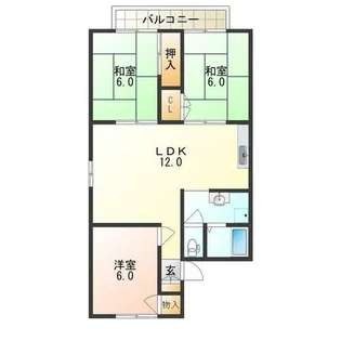 ファミールパルB棟【2階】の間取り