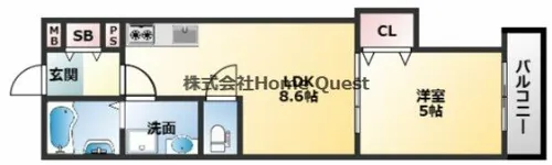 ルクレール大蓮Ⅰ【202号室】の間取り