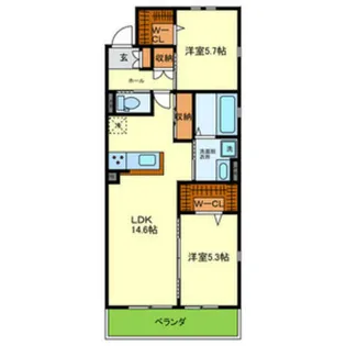 ユアメゾン北白川・嶽水【2階】の間取り