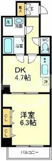 ジェイ・プライド上本町ヒルズ【9階】の間取り