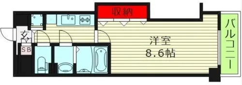 Luxe玉造Ⅲ【7階】の間取り
