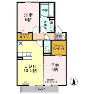 ラ・ポルト【B202号室】の間取り