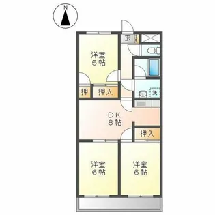 メゾンローゼ【106号室】の間取り