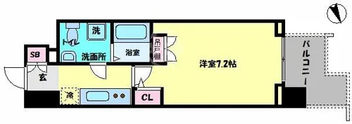 セレニテ難波プリエ【6階】の間取り