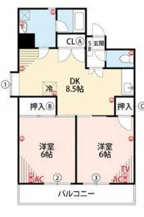 カーサオガワ【308号室】の間取り