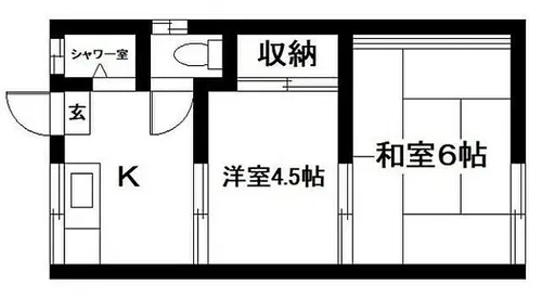 サンビレッジ東辻井【203号室】の間取り