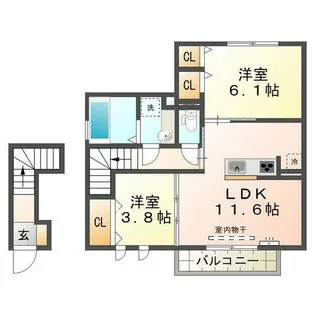 ウィット垂水Ⅱ【2階】の間取り
