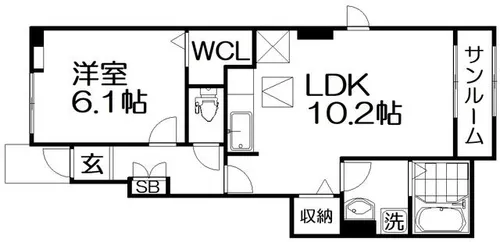 コート ド ブラン【1階】の間取り