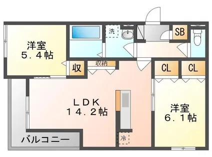 ロイヤルクレヴィア【2階】の間取り