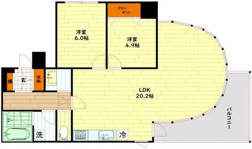 シオンズガーデン花川【2階】の間取り
