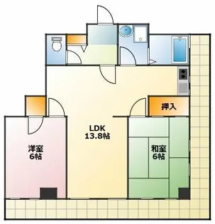 ピアシティ東和東小浜【5階】の間取り