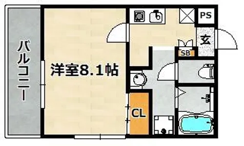 ラフィーネ神戸【501号室】の間取り