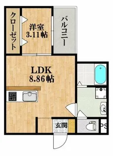 F+style藤井寺道明寺1号館【1階】の間取り