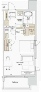 パークアクシス大阪新町【9階】の間取り