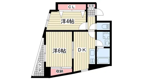 ロゼブル中山手【301号室】の間取り