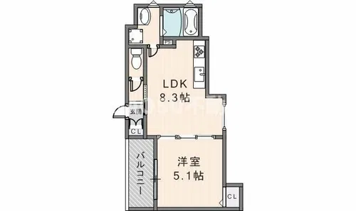クリエオーレ吉田【3階】の間取り