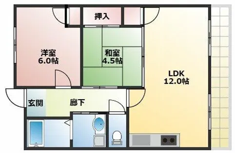 シャトー登貴和【4階】の間取り